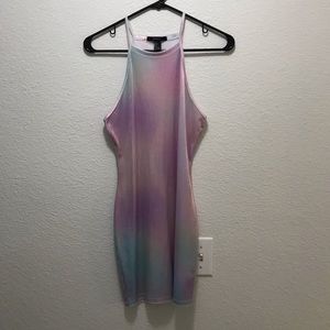 High neck ‘velvet’ dress.